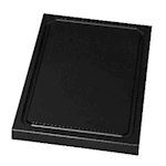 Cutting board 30 x 20cm x 2cm black with circumferential gro